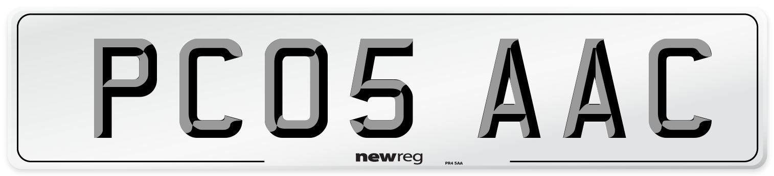 PC05 AAC Number Plate from New Reg